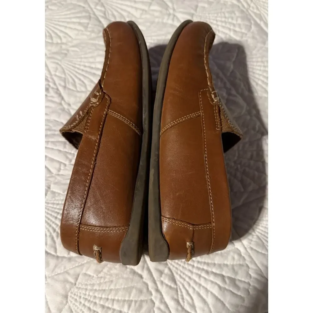 Florsheim Boys Chestnut Brown Leather Slip-On Loafers